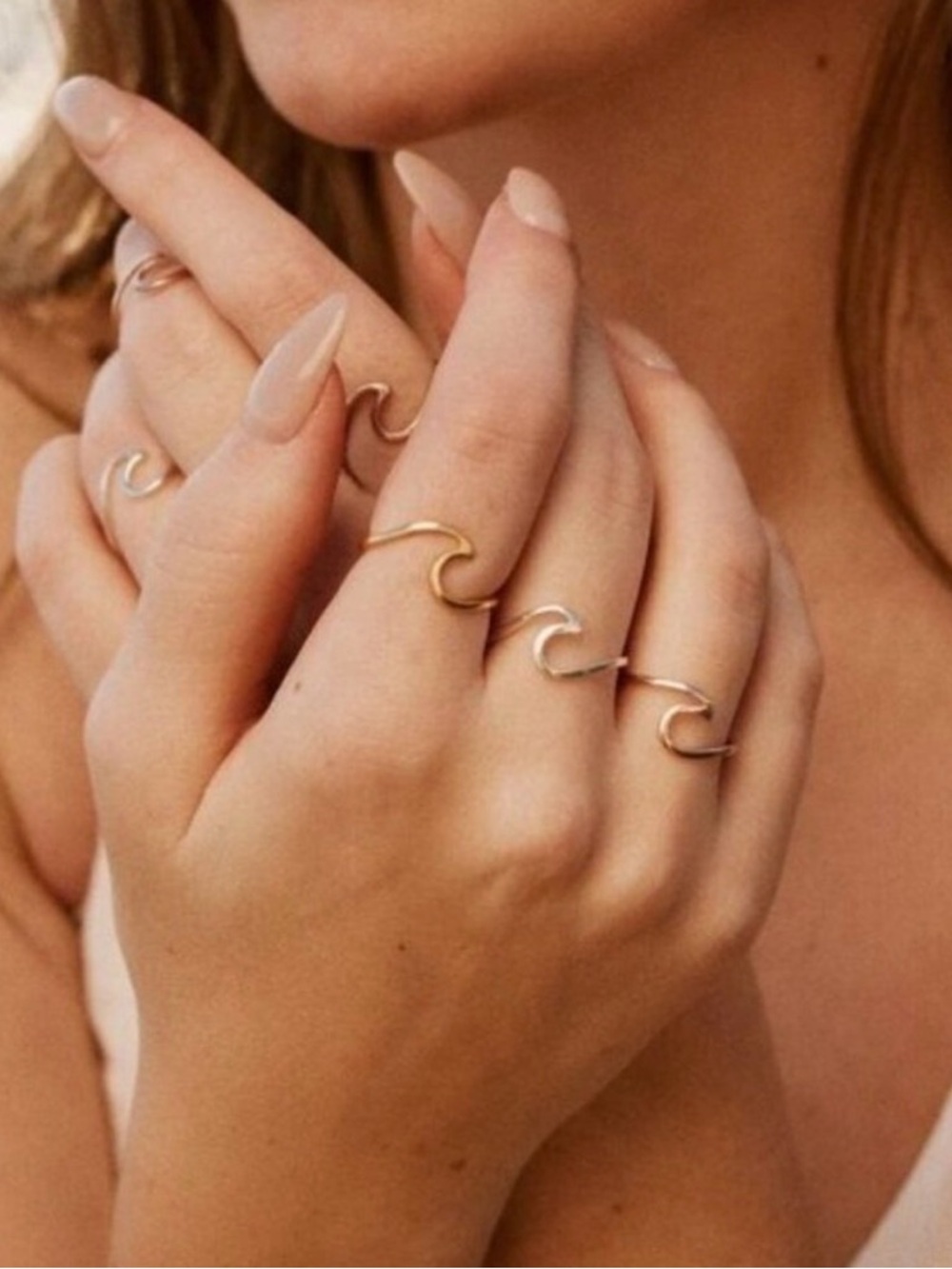 Wave  Rings - Gold and Silver Stainless Steel Waterproof!